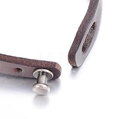 Leather Cord Bracelets BJEW-P099-13-1