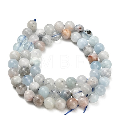 Natural Aquamarine Beads Strands G-F591-29B-6mm-01-1