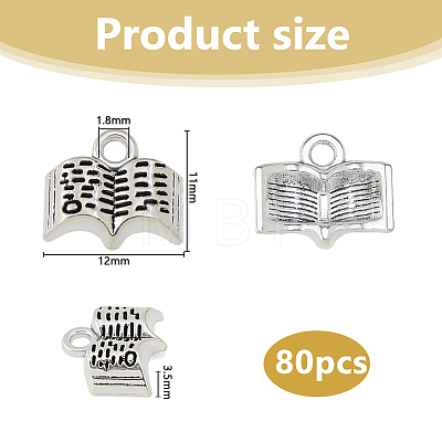 80Pcs Tibetan Style Alloy Pendants TIBE-DC0001-19-1