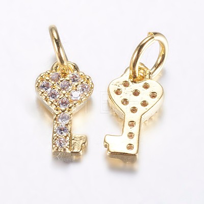 Long-Lasting Plated Brass Micro Pave Cubic Zirconia Charms ZIRC-F069-48G-1