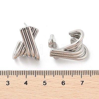 304 Stainless Steel Stud Earrings EJEW-M073-02P-1