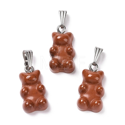 Natural Red Jasper Pendants G-G854-01P-01-1