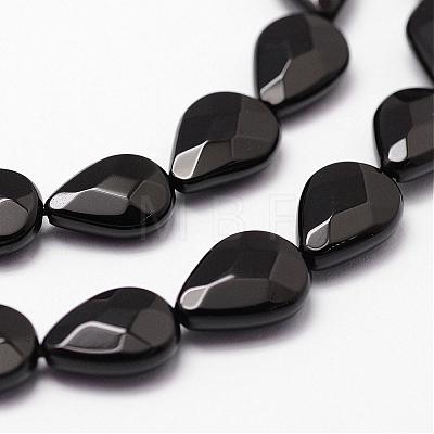 Natural Black Onyx Beads Strands G-P161-45-14x10mm-1