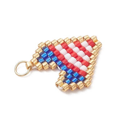 Glass Seed Beaded Pendants PALLOY-MZ01242-1