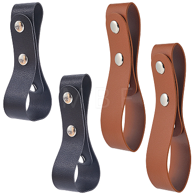 4Pcs 2 Styles Imitation Leather Belt Bullwhip Holder AJEW-GF0014-45-1