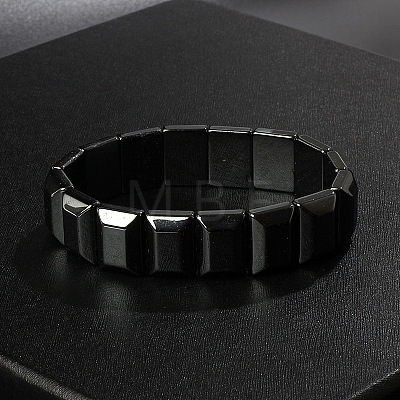 Non-Magnetic Synthetic Hematite Beaded Stretch Bracelets for Men LS-FIND-PW0021-10D-1