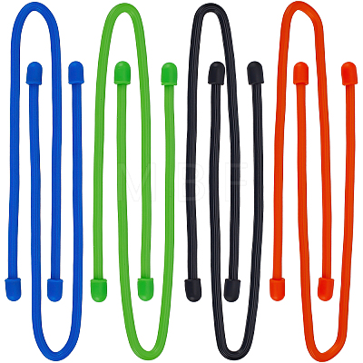 Gorgecraft 8 Strands 4 Colors Reusable Silicone Cable Tie AJEW-GF0005-37-1