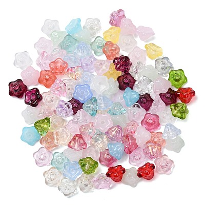 Baking Paint Transparent Glass Beads GLAA-T025-81C-1