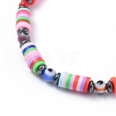 Polymer Clay Heishi Beads Beads Stretch Bracelets BJEW-JB04451-1