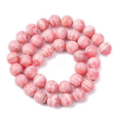 Natural Rhodochrosite Beads Strands G-J369-03-10mm-A-1