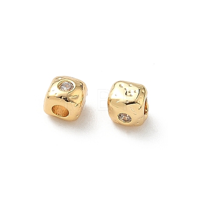 Brass Micro Pave Cubic Zirconia Beads KK-Z136-53G-1