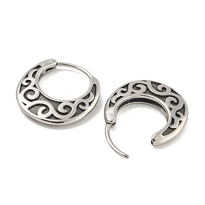 316 Surgical Stainless Steel Hoop Earrings EJEW-D096-10F-AS-1