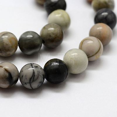 Natural Polychrome Jasper/Picasso Stone/Picasso Jasper Bead Strands G-G667-01-8mm-1