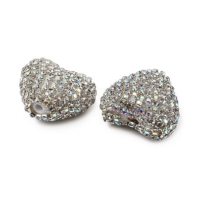 Sparkling Acrylic Heart Beads with Rhinestone Embellishment OACR-NH0001-02B-07-1