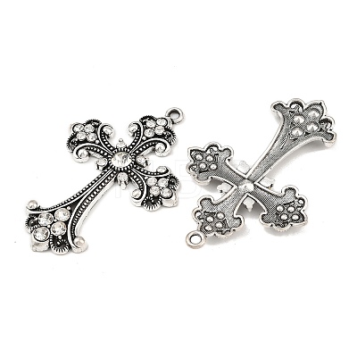 Alloy Rhinestone Cross Big Gothic Pendants ALRI-1475-NR-1