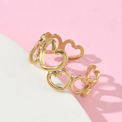 304 Stainless Steel Cuff Open Rings for Women RJEW-L341-01A-G-1