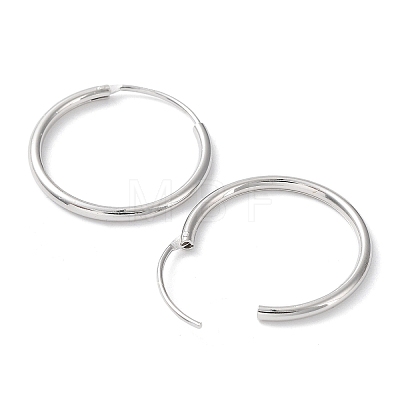 Rhodium Plated 925 Sterling Silver Huggie Hoop Earrings EJEW-K258-02C-P-1