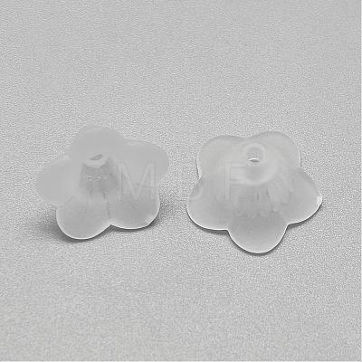 5-Petal Transparent Acrylic Bead Caps FACR-S012-SB518-1