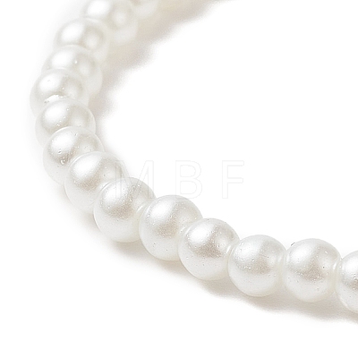 Star & Moon & Imitation Pearl Glass Beaded Stretch Bracelet for Kid BJEW-JB09265-1