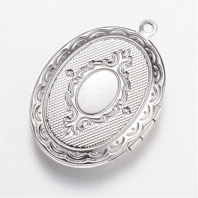 Brass Locket Pendants KK-N0116-054P-1