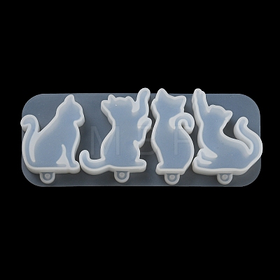 Cat Shape Pendant DIY Silicone Mold DIY-K067-02B-1