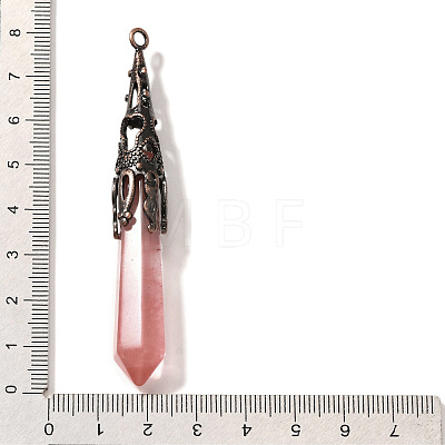 Cherry Quartz Glass Pointed Big Pendants LS-G-P560-02R-07-1