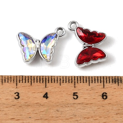 UV Plating Alloy Glass Pendants FIND-K032-22P-1