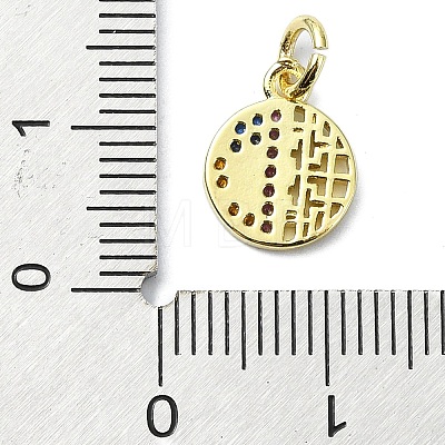Brass Micro Pave Colorful Cubic Zirconia Pendants KK-H475-18G-03-1