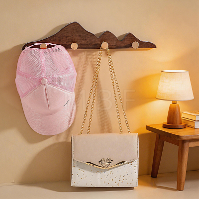 Wood Wall Clothes Hook Rack AJEW-WH0077-167-1