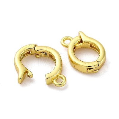Brass Fold Over Clasps KK-Z078-44G-1
