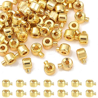 50Pcs Brass Crimp Beads KK-YW0003-69G-1