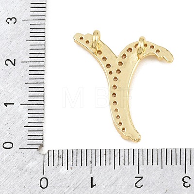 Brass Micro Pave Clear Cubic Zirconia Pendants CU-CBA8481-01G-Y-1