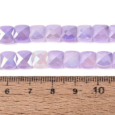 Electroplate Crackle Imitation Jade Glass Beads Strands EGLA-Q135-02A-A02-1