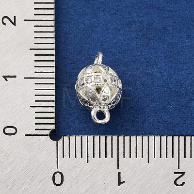 Brass Micro Pave Clear Cubic Zirconia Connector Charms KK-A230-06F-S-1