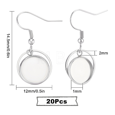 20Pcs 304 Stainless Steel Earring Hooks STAS-SC0003-87-1