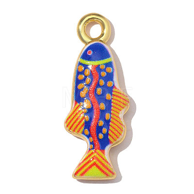 Printed Brass with Enamel Pendants KK-OY001-76G-02-1