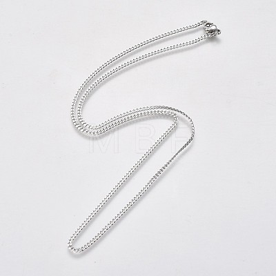 304 Stainless Steel Curb Chain Necklaces NJEW-L162-01B-P-1