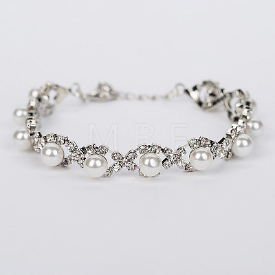 Alloy with Imitation Pearl and Rhinestone Chain Bracelet for Fashionable Women ST1203687-1