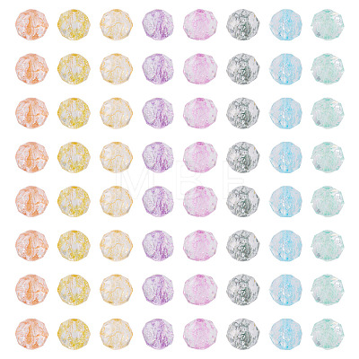 240Pcs 8 Colors Crackle Transparent Glass Beads GLAA-TA0004-19-1