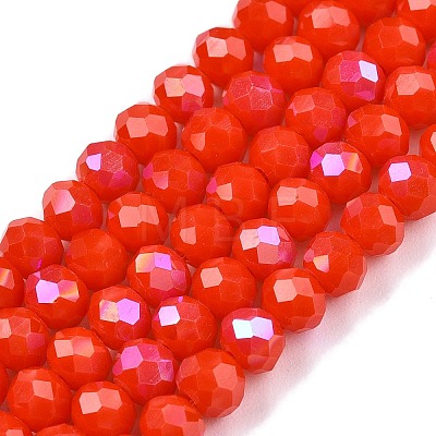 Electroplate Opaque Solid Color Glass Beads Strands EGLA-A044-P6mm-L03-1