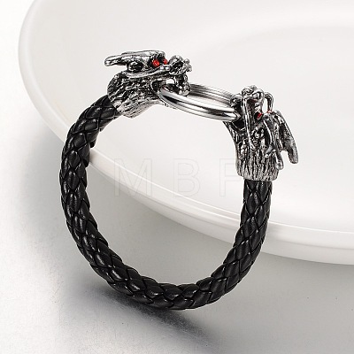 Imitation Leather Cord Men's Bracelets BJEW-JL051-1