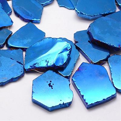 Electroplated Natural Agate Beads Strands G-K109-05-F-1