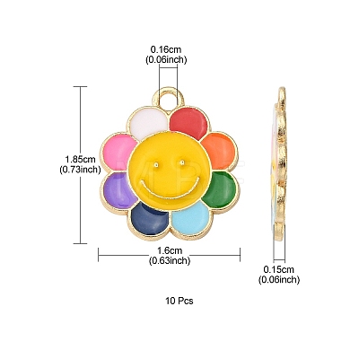 Alloy Enamel Pendants ENAM-YW0002-26LG-1