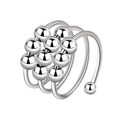 Round Ball Rotatable Wrap Cuff Rings for Women PW-WG5423E-01-1