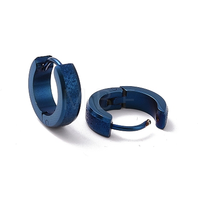 304 Stainless Steel Thick Hoop Earrings for Men Women EJEW-G324-01BL-1