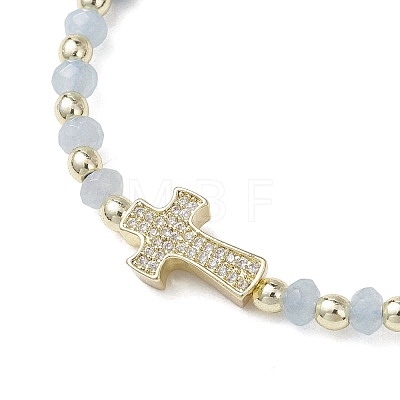 Dyed Natural Malaysia Jade Rondelle Beaded Braided Bead Bracelets BJEW-JB13395-02-1