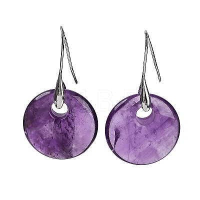 Natural Amethyst Dangle Earrings EJEW-C119-01P-09-1