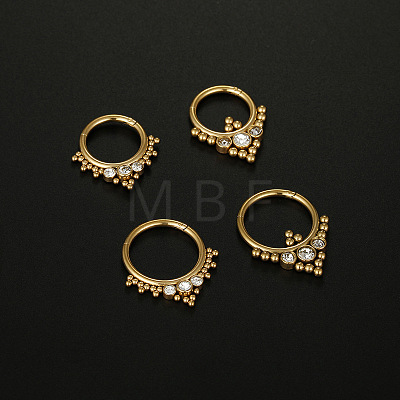 316L Surgical Stainless Steel Micro Pave Clear Cubic Zirconia Nose Rings WG1C8D8-02-1