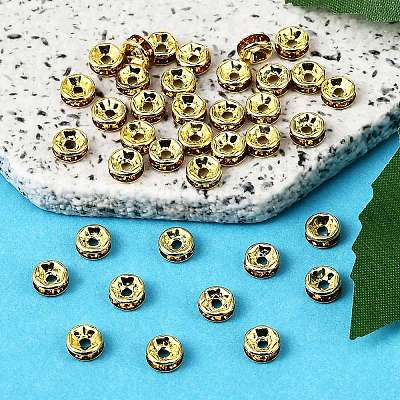Brass Rhinestone Spacer Beads RB-A014-Z6mm-17G-1