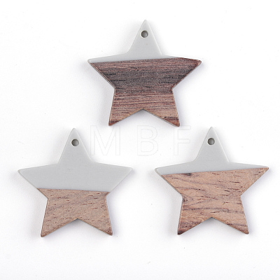 Resin & Walnut Wood Pendants RESI-T023-23A-1